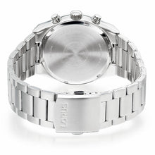 Load image into Gallery viewer, lorus solar chronograph gents stainless steel green dial bracelet watch
