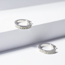 Load image into Gallery viewer, jette earrings silver 925 rhodium plated with cubic zirconia
