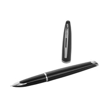Load image into Gallery viewer, waterman - car�ne fountain pen black with silver trim, medium nib
