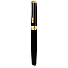 Load image into Gallery viewer, waterman - exception- fountain pen slim black with gold trim
