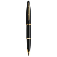 Load image into Gallery viewer, waterman - car�ne fountain pen black  with gold trim, fine nib
