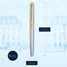 Load image into Gallery viewer, waterman - h�misph�re- roller ball  stainless steel with gold trim
