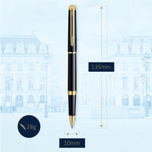 Load image into Gallery viewer, waterman - h�misph�re- roller ball  black lacquer with gold trim
