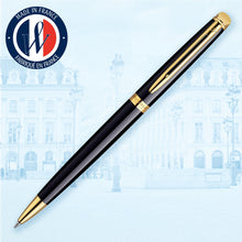 Load image into Gallery viewer, waterman - h�misph�re- ballpoint pen black lacquer with gold trim
