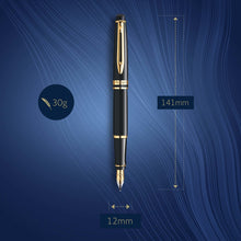 Load image into Gallery viewer, waterman - expert- fountain pen black with gold trim, medium nib
