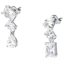 Load image into Gallery viewer, morellato silver rifle stainless steel earrings s925 rhodium cz white 2cm
