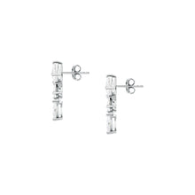Load image into Gallery viewer, morellato silver rifle stainless steel earrings s925 rhodium cz white 2cm
