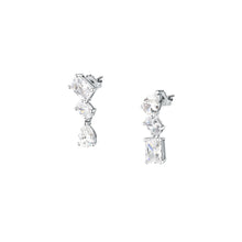 Load image into Gallery viewer, morellato silver rifle stainless steel earrings s925 rhodium cz white 2cm
