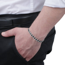 Load image into Gallery viewer, sector ceramic bracelet black  &amp;  stainless steel 220mm
