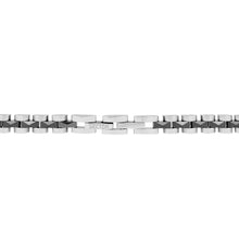 Load image into Gallery viewer, sector ceramic bracelet black  &amp;  stainless steel 220mm
