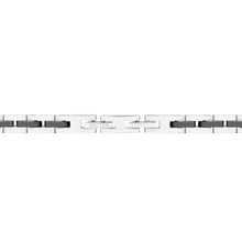 Load image into Gallery viewer, sector ceramic bracelet black  &amp;  shiny stainless steel 220mm
