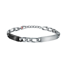 Load image into Gallery viewer, sector energy bracelet black tag with eagle &amp; stainless steel 22cm
