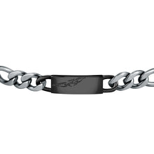 Load image into Gallery viewer, sector energy bracelet black tag with eagle &amp; stainless steel 22cm
