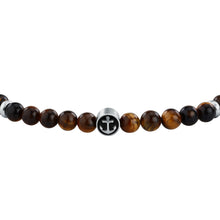 Load image into Gallery viewer, sector jewels marine bracelet stainless steel tiger eye stone 20+3cm
