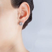 Load image into Gallery viewer, tesori silverento  earrings white cz silver.925
