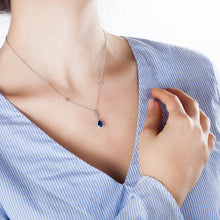 Load image into Gallery viewer, tesori silver pendantwhite+blue cz silver.925
