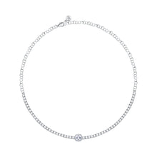 Load image into Gallery viewer, tesori tennis necklace 925 whi cushion cz 38+4
