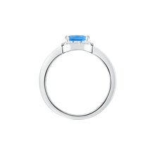 Load image into Gallery viewer, tesori ring 925 aqua blue cushion cz s14
