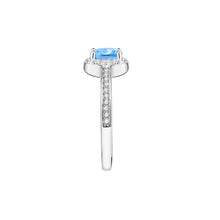 Load image into Gallery viewer, tesori ring 925 aqua blue cushion cz s14
