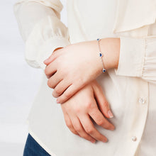 Load image into Gallery viewer, tesori silver bracelet blue zircons silver.925
