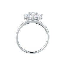 Load image into Gallery viewer, tesori ring 925 silver  flower cz size14
