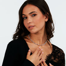 Load image into Gallery viewer, tesori necklace 925 silver white &amp; sapphire solo cz 38+4cm
