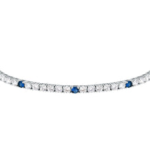 Load image into Gallery viewer, tesori bracelet 925 silver white &amp; sapphire solo cz 19cm
