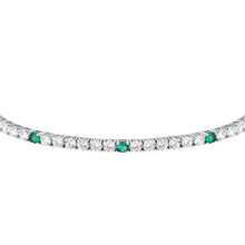 Load image into Gallery viewer, tesori bracelet 925 silver white &amp; emerald solo cz 19cm

