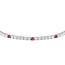Load image into Gallery viewer, tesori bracelet 925 silver white &amp; ruby solo  cz 19cm
