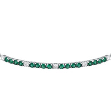 Load image into Gallery viewer, tesori bracelet 925 silver white &amp; quad emerald cz 19cm

