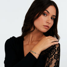 Load image into Gallery viewer, tesori bracelet 925 silver white &amp; quad emerald cz 19cm
