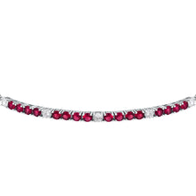 Load image into Gallery viewer, tesori bracelet 925 silver white &amp; quad ruby cz 19cm
