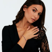 Load image into Gallery viewer, tesori bracelet 925 silver white &amp; quad ruby cz 19cm

