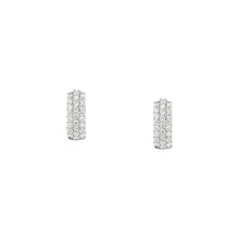 Load image into Gallery viewer, tesori huggie earrings 925 silver white cz
