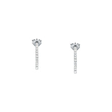 Load image into Gallery viewer, tesori hoop earrings 925 silver white cz small
