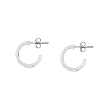 Load image into Gallery viewer, tesori hoop earrings 925 silver white cz small
