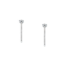Load image into Gallery viewer, tesori hoop earrings 925 silver white cz medium
