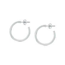 Load image into Gallery viewer, tesori hoop earrings 925 silver white cz medium
