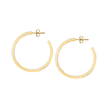 Load image into Gallery viewer, tesori hoop earrings 925 silver white cz with 18k gold plating large
