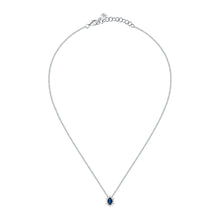 Load image into Gallery viewer, tesori pendant 925 silver white with sapphire central cz 38+4cm
