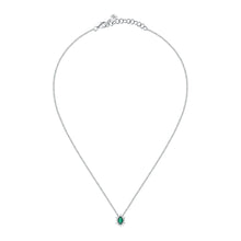 Load image into Gallery viewer, tesori pendant 925 silver white with emerald central cz 38+4cm
