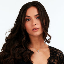 Load image into Gallery viewer, tesori pendant 925 silver white with emerald central cz 38+4cm
