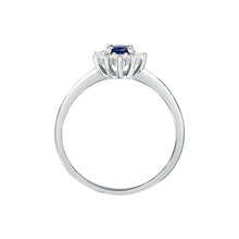 Load image into Gallery viewer, tesori ring 925 silver white with sapphire center cz 140n+
