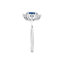 Load image into Gallery viewer, tesori ring 925 silver white with sapphire center cz 140n+
