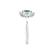 Load image into Gallery viewer, tesori ring 925 silver white with emerald center cz 140n+

