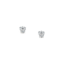 Load image into Gallery viewer, tesori stud earrings 925 silver white cz
