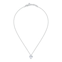 Load image into Gallery viewer, tesori pendant 925 silver large white heart cz 38+4cm
