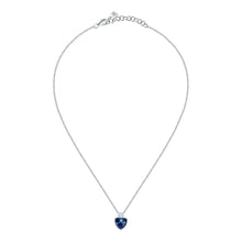 Load image into Gallery viewer, tesori pendant 925 silver large saphire heart cz 38+4cm

