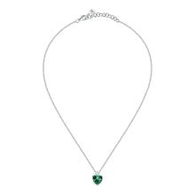 Load image into Gallery viewer, tesori pendant 925 silver large emerald heart cz 38+4cm
