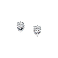Load image into Gallery viewer, tesori stud earrings 925 silver white heart cz
